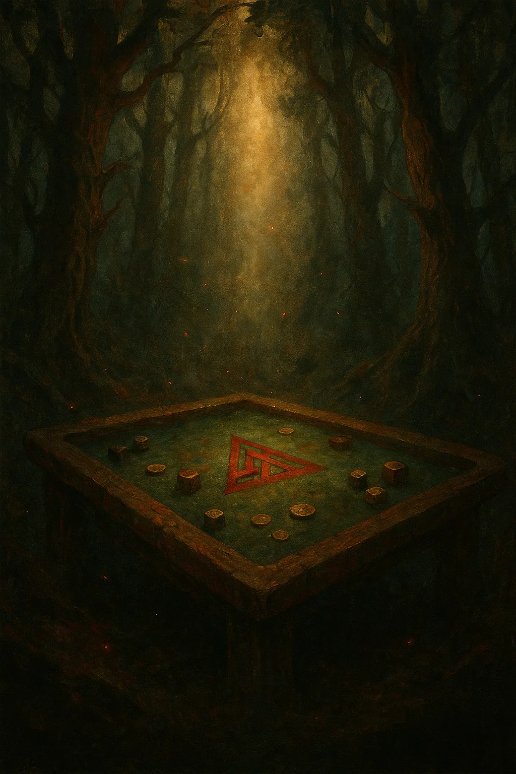 Dice tumbling across a felt table